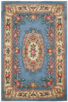 100% Wool Blue Premier Superwashed Chinese Rug D.208 Handknotted in China with a 25mm pile Image 2