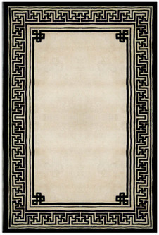 100% Wool Black Premier Superwashed Chinese Rug Design Handknotted in China with a 25mm pile Image 2
