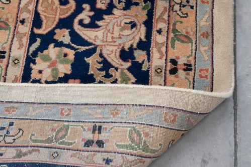 100% Wool Cream Indo Persian Meshed Rug Design IPM033084 4.57 x 3.64 Handknotted in India with a 15mm pile Image 4