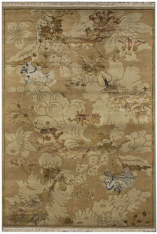 20% Silk / 80% Wool Gold IJS Indian Jaipur Silk Mix Handknotted in India with a 18mm pile Image 2