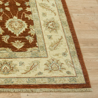 100% Wool Red Afghan Veg Dye Rug AVE020070 224 x 160 Handknotted in Afghanistan with a 5mm pile Image 2