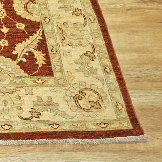 100% Wool Rust Afghan Veg Dye Rug AVE020074 241 x 155 Handknotted in Afghanistan with a 6mm pile Image 2