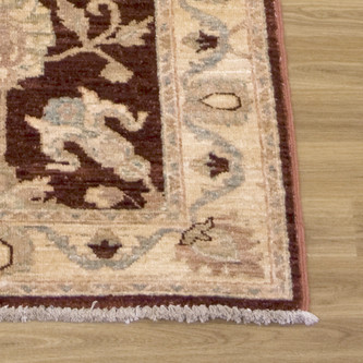 100% Wool Red Afghan Veg Dye Rug AVE045C70 2.76 x .75 Handknotted in Afghanistan with a 6mm pile Image 2