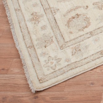 100% Wool Cream Afghan Veg Dye Rug AVE047075 297x81 Handknotted in Afghanistan with a 5mm pile Image 2