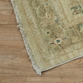 100% Wool Cream Afghan Veg Dye Rug AVE048098 3.48 x .78 Handknotted in Afghanistan with a 6mm pile Image 2