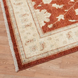 100% Wool Red Afghan Veg Dye Rug AVE058070 413x158 Handknotted in Afghanistan with a 5mm pile Image 2