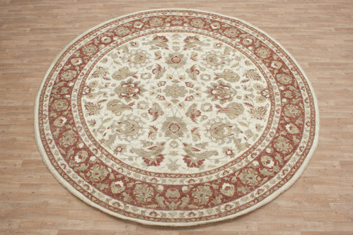 100% Wool Cream Afghan Veg Dye Rug AVE075082 305x305 Handknotted in Afghanistan with a 5mm pile