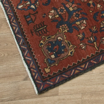 100% Wool Rust Persian Heriz Rug HER055CHE 441x95 Handknotted in Iran with a pile Image 2