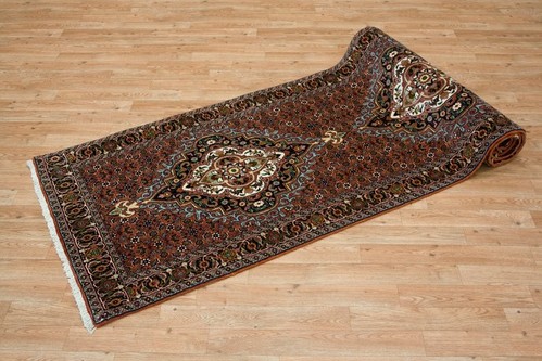 100% Wool Rust Persian Bidjar Carpet PBD048000 3.06 x .86 Handknotted in Iran with a 16mm pile
