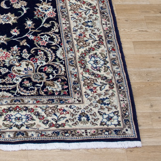 100% Wool Blue Persian Golbaft Rug PGO021046 2.41 x 1.70 Handknotted in Iran with a 17mm pile Image 2