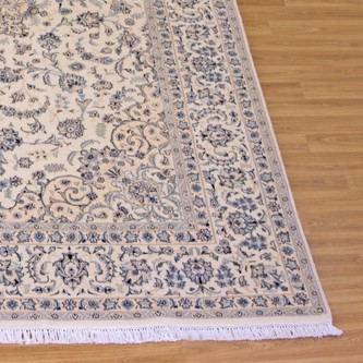 100% Wool Cream Persian Nain Rug PNA027F44 3.52 x 2.51 Handknotted in Iran with a 12mm pile Image 2