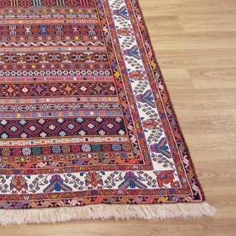 100% Wool Brown Persian Sirjan Kelim PSK019000 2.27 x 1.24 Handknotted in Iran with a 3mm pile Image 2
