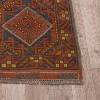 100% Wool Rust Afghan Mushwani Tribal Rug AMU045000 261x63 Handknotted in Afghanistan with a 8mm pile Image 2