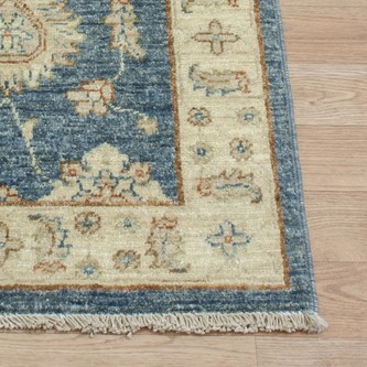 100% Wool Blue coloured Afghan Veg Dye Rug AVE007088 118x60 Handknotted in Afghanistan with a 6mm pile