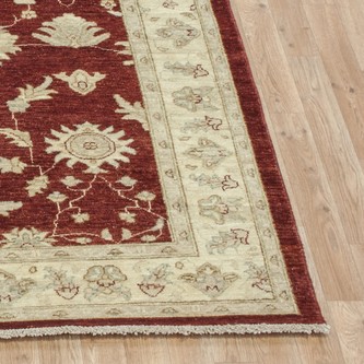 100% Wool Red coloured Afghan Veg Dye Rug AVE021070 242x165 Handknotted in Afghanistan with a 6mm pile