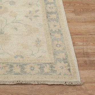 100% Wool Cream Afghan Veg Dye Rug AVE047071 2.99 x .81 Handknotted in Afghanistan with a 6mm pile Image 2