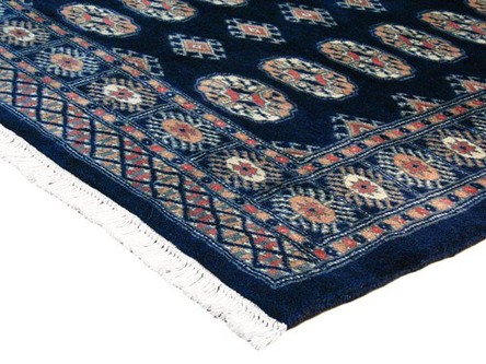 100% Wool Blue Fine Pakistan Bokhara Rug Design Handknotted in Pakistan with a 10mm pile Image 3
