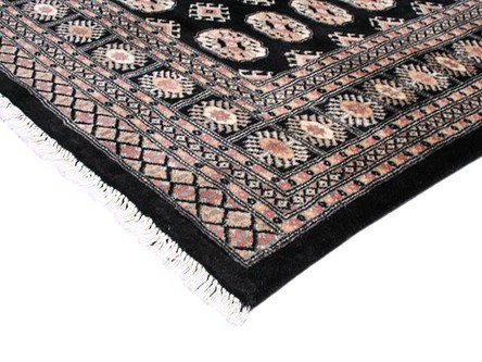100% Wool Black Fine Pakistan Bokhara Rug Design Handknotted in Pakistan with a 10mm pile Image 3