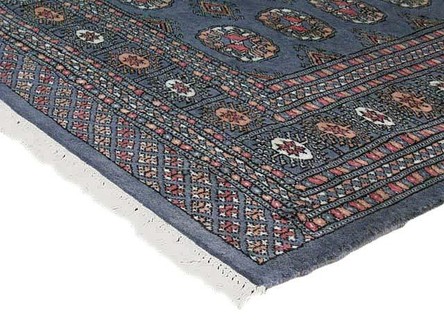 100% Wool Grey Fine Pakistan Bokhara Rug Design Handknotted in Pakistan with a 10mm pile Image 3