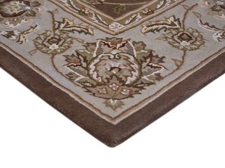 95% Wool / 5% Silk Brown Royal Yelmi Rug Design Handtufted in China with a 12mm pile Image 3