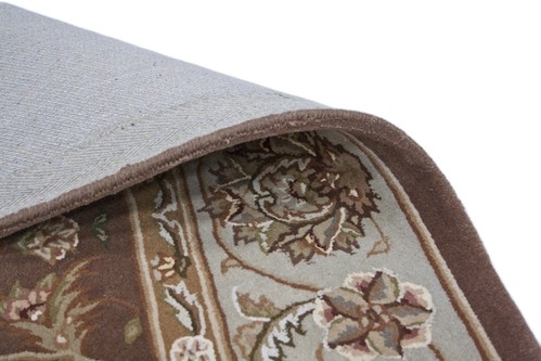 95% Wool / 5% Silk Brown Royal Yelmi Rug Design Handtufted in China with a 12mm pile Image 4