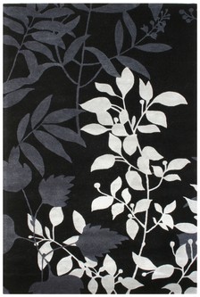 60% Wool / 40% Viscose Black Ella Claire Indian Rug Design Handmade in India with a 18mm pile Image 2