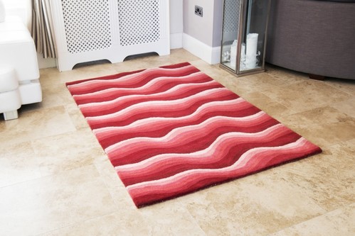 100% Wool Red Ella Claire Vibrance Indian Rug Handmade in India with a 18mm pile