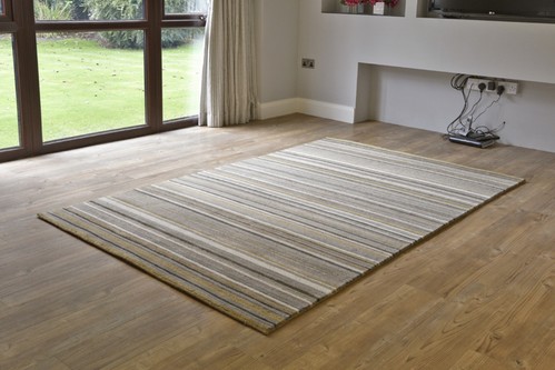 100% Wool Multi Ella Claire Stripes Handknotted in India with a 15mm pile
