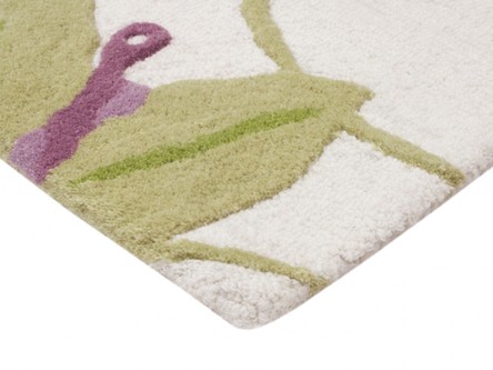 100% Wool Cream Ella Claire Exclusive Indian Rug Handmade in India with a 18mm pile Image 3