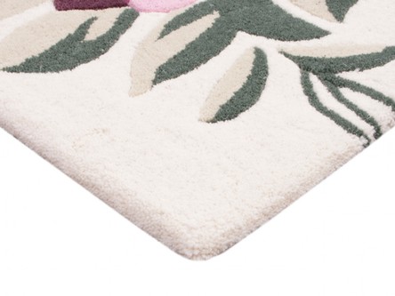 100% Wool Cream Ella Claire Exclusive Indian Rug Handmade in India with a 18mm pile Image 3