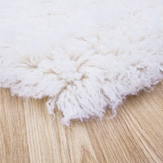 100% Wool Cream Flokati Premium Rug Handknotted in Greece with a 45mm pile Image 4