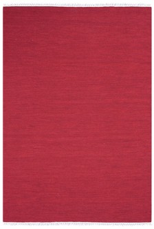 Wool woven onto Cotton Red Indian Dhurrie Rug Handmade in India with a 5mm pile Image 2