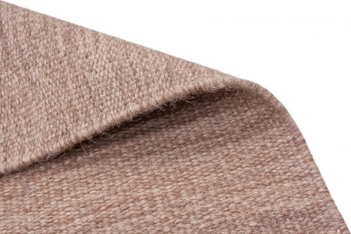 Wool woven onto Cotton Brown Indian Dhurrie Rug Handmade in India with a 5mm pile Image 4