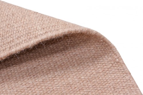 Wool woven onto Cotton Beige Indian Dhurrie Rug Handmade in India with a 5mm pile Image 4