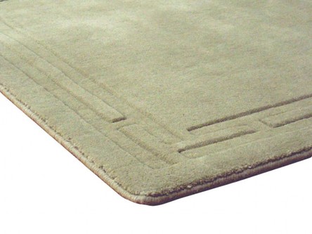 100% Wool Green Lippa Plain Carved Indian Rug Design Handtufted in India with a 13mm pile Image 3