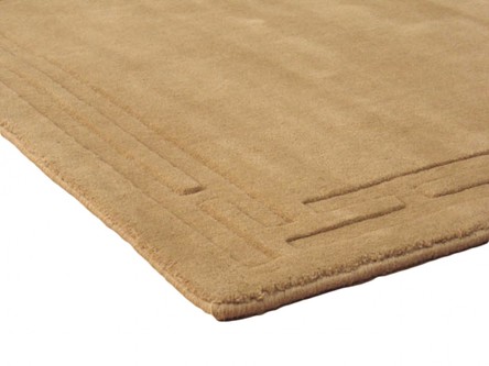 100% Wool Gold Lippa Plain Carved Indian Rug Design Handtufted in India with a 13mm pile Image 4