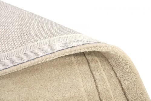 100% Wool Beige Lippa Plain Carved Indian Rug Design Handtufted in India with a 13mm pile Image 4