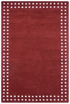 100% Wool Red Indian Mahal Basket Weave Design Handmade in India with a 18mm pile Image 2