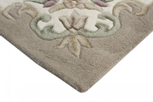 100% Wool Beige Emperor Indian Rug Design HPR005 newspaper offer Handmade in India with a 15mm pile Image 2