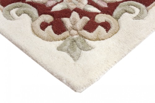 100% Wool Cream Emperor Indian Rug Design HPR015 newspaper offer Handmade in India with a 15mm pile Image 2