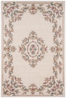100% Wool Cream Emperor Indian Rug Design HPR023 newspaper offer Handmade in India with a 15mm pile