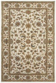 100% Wool Cream Indo Keshan Rug Design Handmade in India with a 15mm pile Image 2