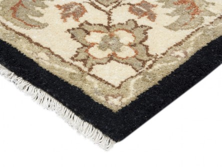 100% Wool Black Indian Ziegler Rug Design Handmade in India with a 18mm pile Image 3