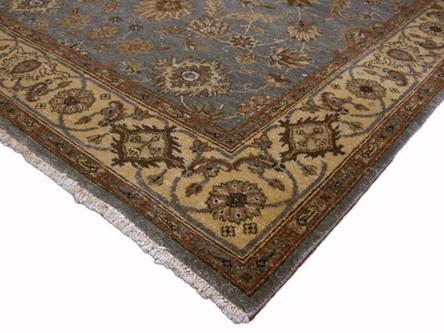 100% Twisted Argentine Wool Blue Jaipur Gazni Indian Rug Design Handknotted in India with a 12mm pile Image 3