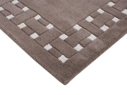 100% Wool Beige Indian Mahal Basket Weave Design Handmade in India with a 18mm pile Image 3