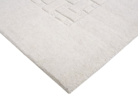 100% Wool Cream Indian Mahal Basket Weave Design Handmade in India with a 18mm pile Image 3