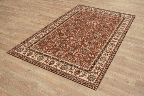 100% Wool Rust Kashmir Woven Rug Design Machine Woven T5 Grade in Belgium with a 10mm pile