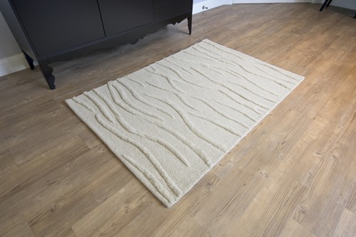 100% Wool Cream Laura Jade Indian Rug Design Handtufted in India with a 30mm pile