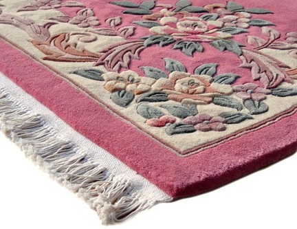 100% Wool Rose Premier Superwashed Chinese Rug D.105 Handknotted in China with a 25mm pile Image 3