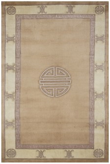 100% Wool Beige Machine Made Chinese Design Machine Woven in China with a 15mm pile